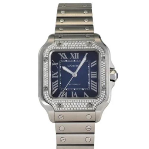 Pre-owned Glass watches Cartier Vintage , Blue , Heren