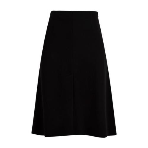 Zwarte A-lijn Rok met Split Douuod Woman , Black , Dames