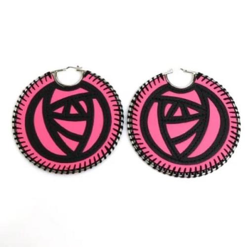 Pre-owned Leather earrings Loewe Pre-owned , Pink , Dames