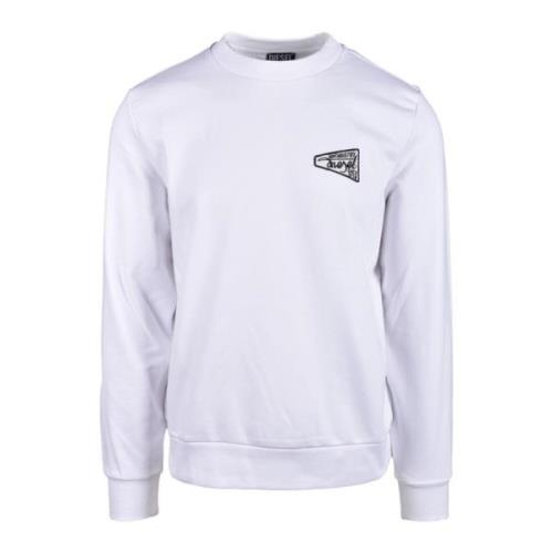 Katoenmix Sweater Diesel , White , Heren