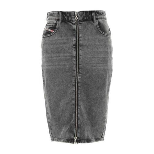 Stretch Denim Rok in Grijs Diesel , Gray , Dames