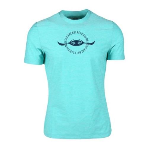 Rekbare T-shirt met Polyestermix Bikkembergs , Blue , Heren