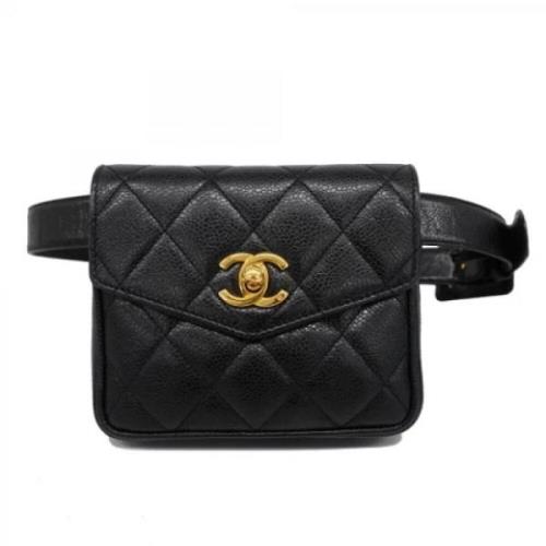 Pre-owned Leather chanel-bags Chanel Vintage , Black , Dames