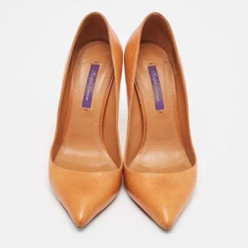 Pre-owned Leather heels Ralph Lauren Pre-owned , Orange , Dames