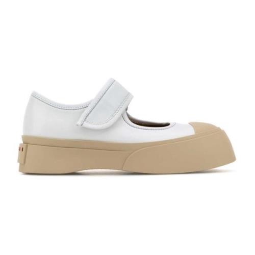 Witte leren Mary Jane sneakers Marni , White , Dames