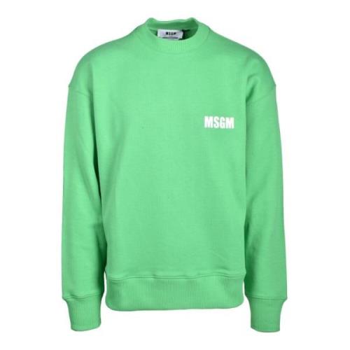 Katoenen Gebreide Trui Msgm , Green , Heren