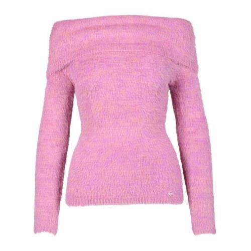 Elegante Gebreide Top met Viscose Guess , Pink , Dames