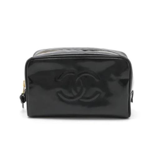 Pre-owned Leather clutches Chanel Vintage , Black , Dames