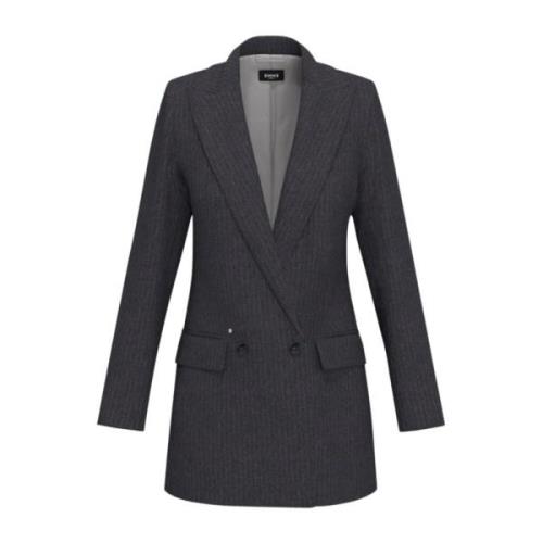 Grijze Flanellen Blazer Quiet Luxury Collectie Marella , Gray , Dames