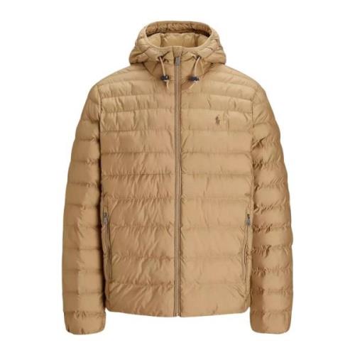 Beige gewatteerde jas met capuchon Ralph Lauren , Beige , Heren