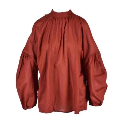 Stijlvolle Katoenen Blouse voor Vrouwen Erika Cavallini , Red , Dames