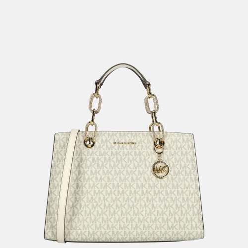 Michael Kors Cynthia handtas satchel logo M van/cream