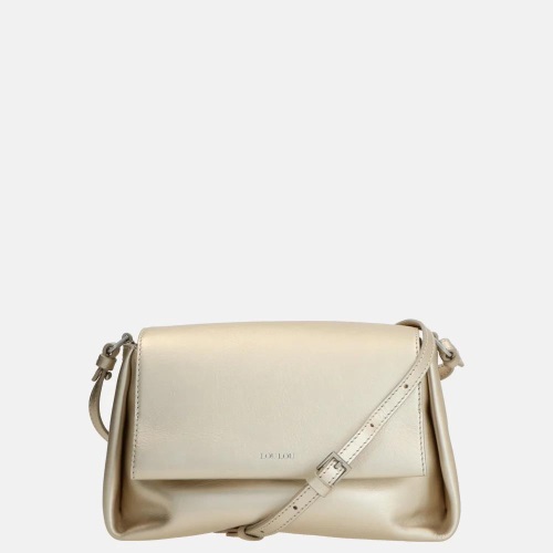 Loulou Essentiels Fleur crossbody tas light gold