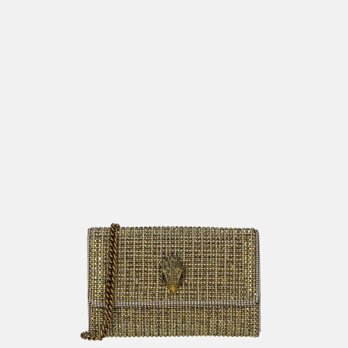 Kurt Geiger Kensington chain wallet clutch gold