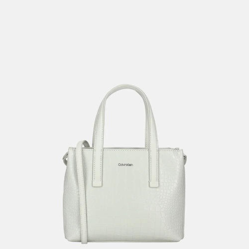 Calvin Klein Must mini tote handtas croco pearl grey