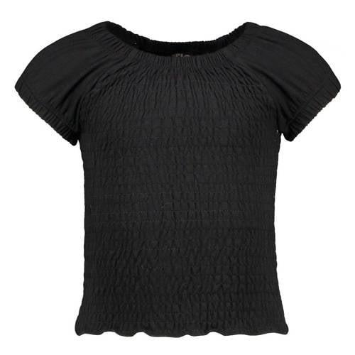 Like Flo T-shirt zwart Meisjes Viscose Ronde hals Effen - 104