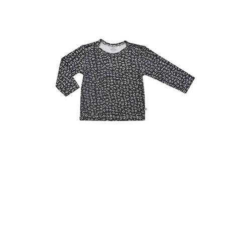 Born by Kiddo United baby longsleeve met katoen antraciet/wit Grijs Al...