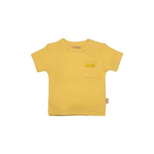 BESS baby T-shirt geel Jongens Katoen Ronde hals Effen - 50