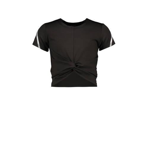 B.Nosy T-shirt met contrastbies zwart Meisjes Polyester Ronde hals Eff...