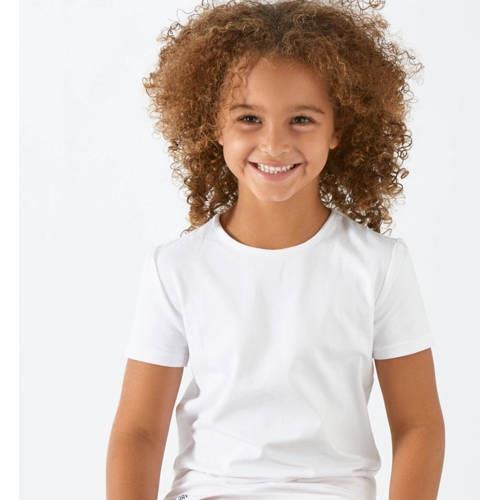 Little Label T-shirt van katoen - set van 3 wit Meisjes Stretchkatoen ...