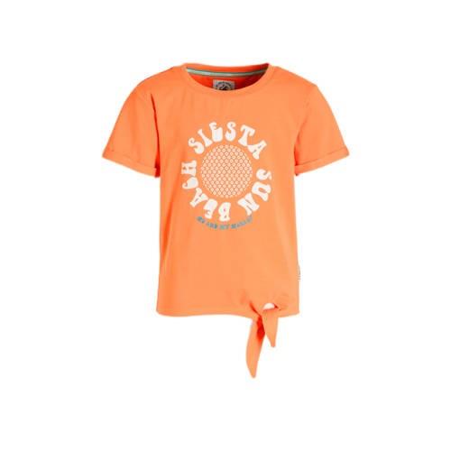 Me & My Monkey T-shirt Marjella met printopdruk oranje Meisjes Stretch...