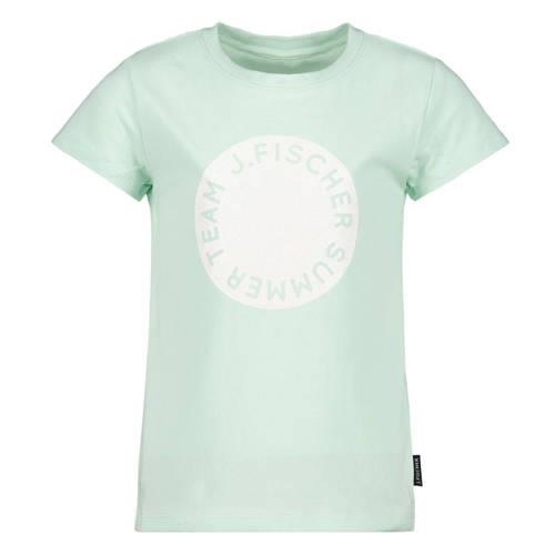 Jake Fischer T-shirt met printopdruk mintgroen Meisjes Stretchkatoen R...