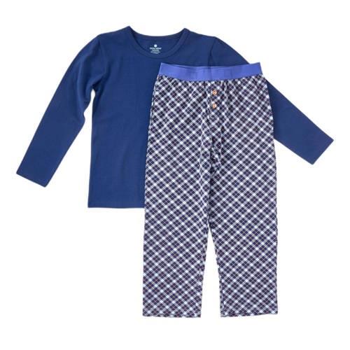 Little Label geruite pyjama van biologisch katoen aqua Blauw Jongens S...