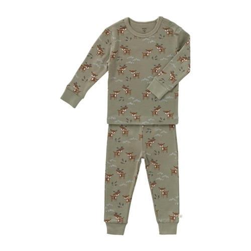 Fresk 2-delige pyjama Deer Olive Groen Jongens/Meisjes Katoen Ronde ha...