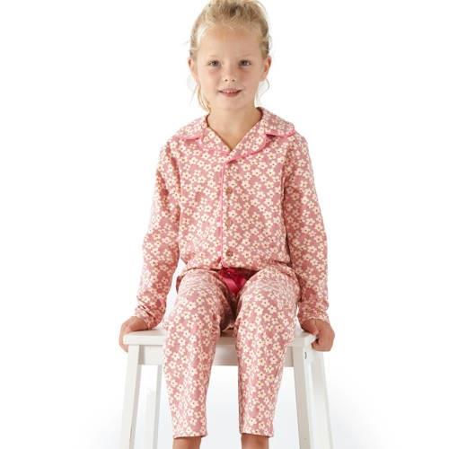 Little Label gebloemde pyjama van katoen roze Meisjes Stretchkatoen Kl...