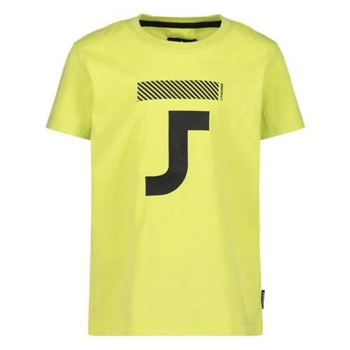Jake Fischer T-shirt met printopdruk limegroen Jongens Katoen Ronde ha...