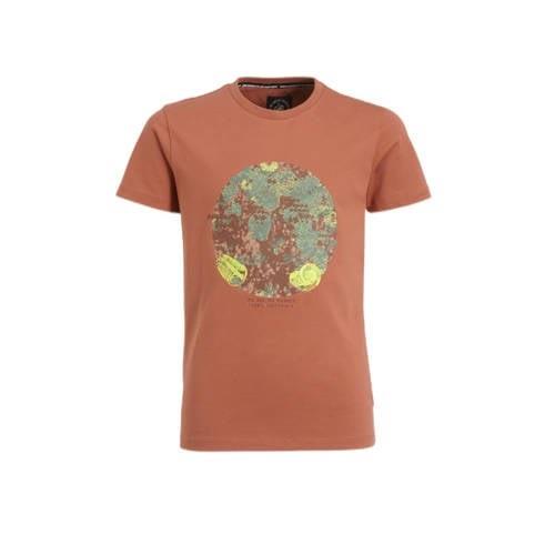 Me & My Monkey T-shirt Mitch met printopdruk bruin Jongens Katoen Rond...