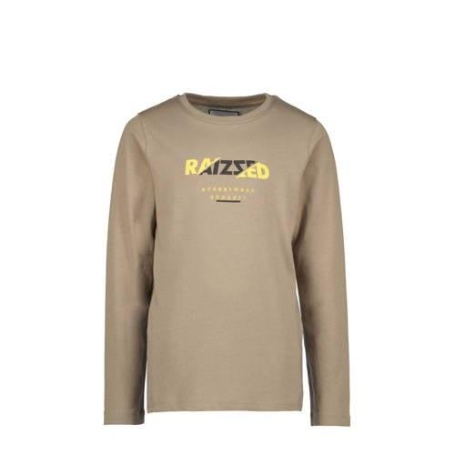 Raizzed longsleeve Kaiser met logo lichtbruin Jongens Katoen Ronde hal...