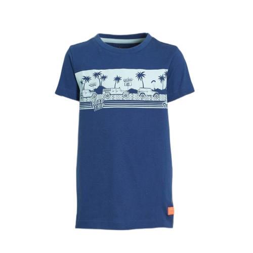 Orange Stars T-shirt Mauk met printopdruk blauw Jongens Katoen Ronde h...