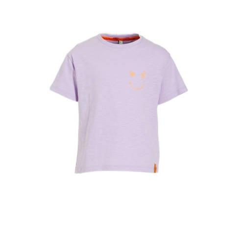 Wildfish T-shirt Pastel Lilac Paars Meisjes Katoen Ronde hals Printopd...