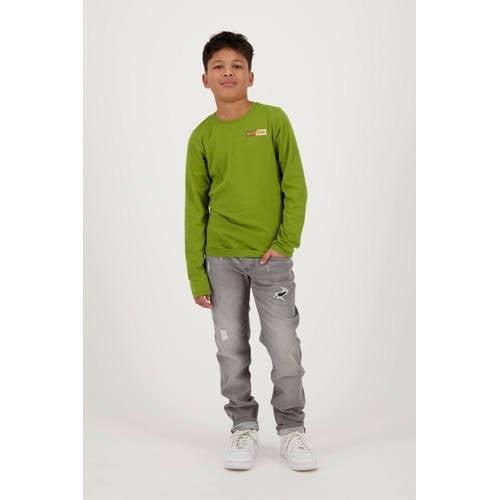 Raizzed longsleeve Jayden met tekst groen Jongens Katoen Ronde hals Te...