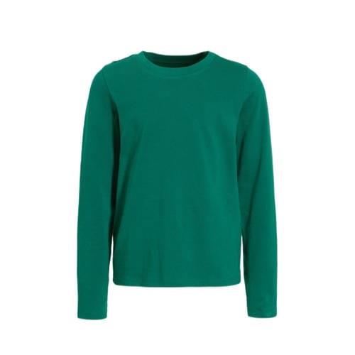 anytime longsleeve T-shirt groen Meisjes Katoen Ronde hals Effen - 158...