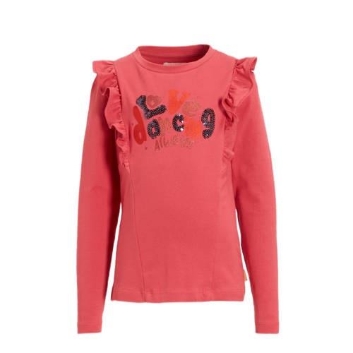 Orange Stars longsleeve Neelke met tekstopdruk roze Meisjes Katoen Ron...