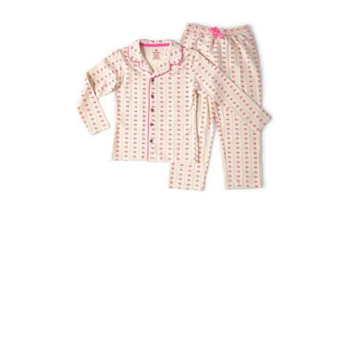 Little Label pyjama met all over print roze/beige Meisjes Stretchkatoe...