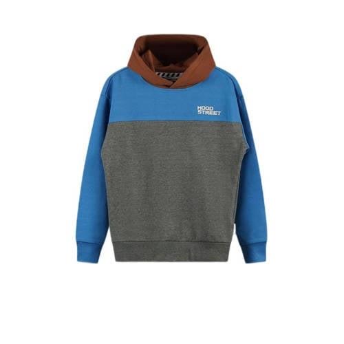 Moodstreet hoodie blauw/grijs/bruin Sweater Jongens Stretchkatoen Capu...