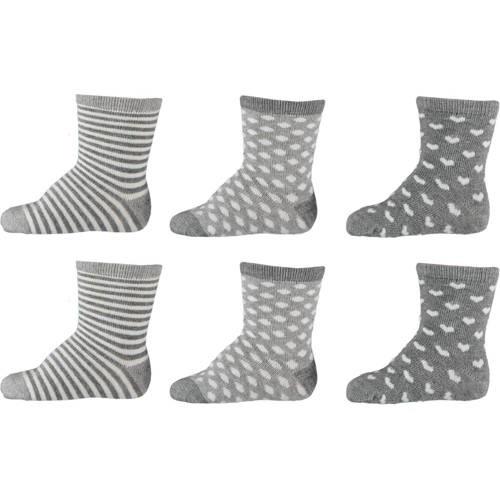 Apollo sokken - set van 6 grijs/wit Multi Meisjes Stretchkatoen All ov...