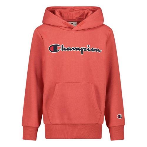 Champion hoodie met logo koraalrood Sweater Logo - 128