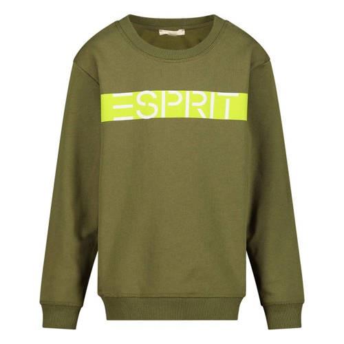 ESPRIT sweater met logo olijfgroen Logo - 128 | Sweater van ESPRIT