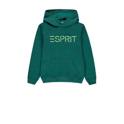 ESPRIT hoodie met logo donkergroen Sweater Logo - 128