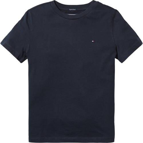 Tommy Hilfiger T-shirt van biologisch katoen donkerblauw Logo - 98