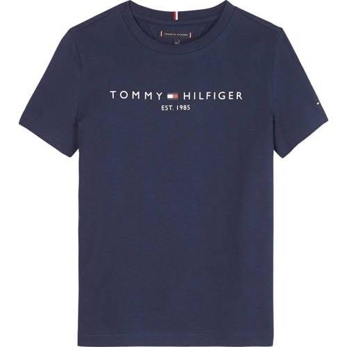 Tommy Hilfiger unisex T-shirt van katoen donkerblauw Logo - 98