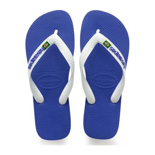 Havaianas Brasil Logo teenslippers marineblauw Jongens Rubber - 25/26