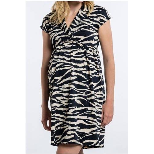 LOVE2WAIT zwangerschapsjurk met dierenprint ecru/zwart Dames Polyester...