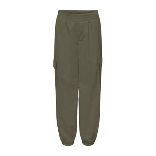 KIDS ONLY GIRL broek KOGECHO olijfgroen Meisjes Polyamide Effen - 140