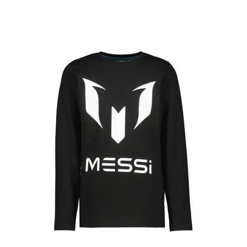 Vingino x Messi longsleeve Jueno met logo zwart Jongens Stretchkatoen ...