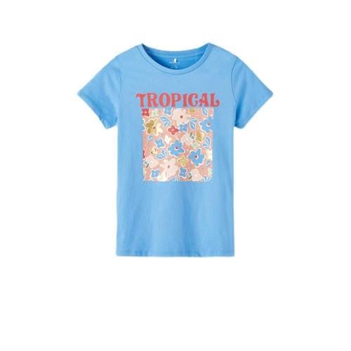 NAME IT KIDS T-shirt NKFFEMELINA met printopdruk lichtblauw Meisjes Ka...